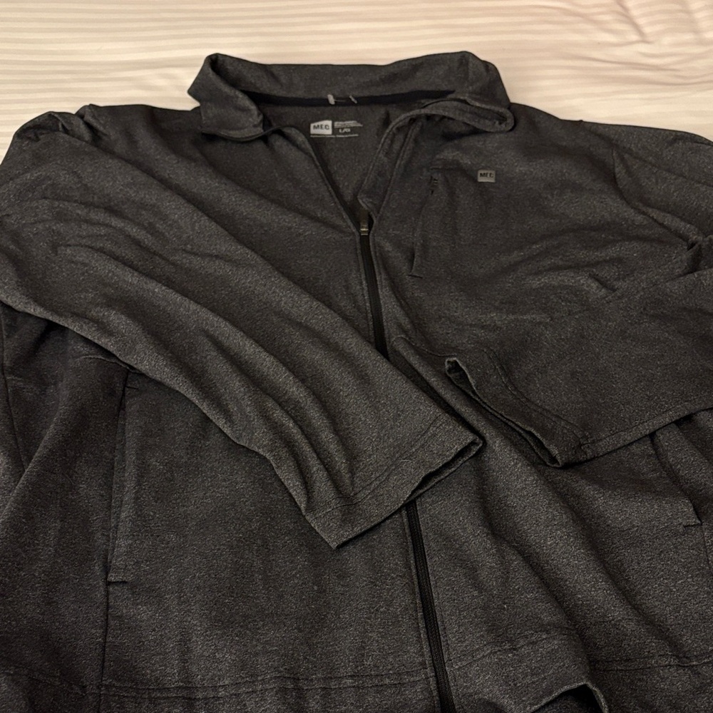 MEC Men's Charcoal Zip-Up Jersey Jacket